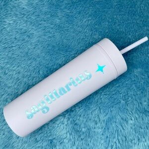Sagittarius Zodiac Reusable Tumbler Cup with Straw